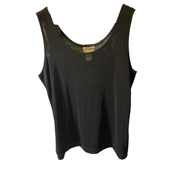 Chico's NWT Black Scoop Neck Sleeveless Tank Top Sz L - Picture 1 of 5